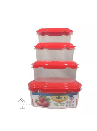 ظروف نگهدارنده سوپاپ دار مستطیلی ۸ پارچه پلی نیک