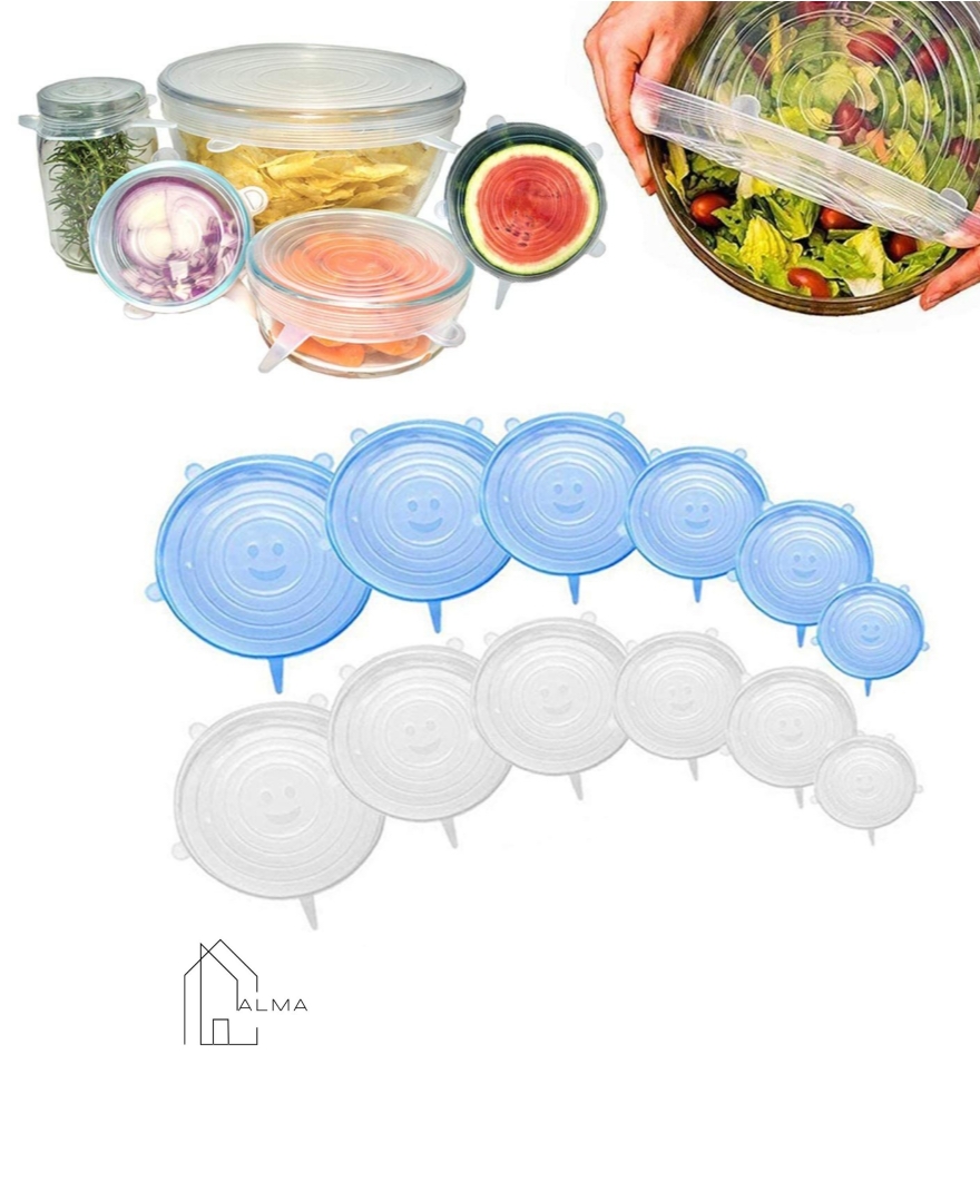 درپوش سیلیکونی ظروف 6 عددی گرد